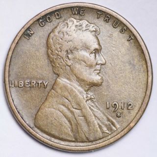 1912 - S Lincoln Wheat Small Cent Choice Vf Xf E111 Rnt