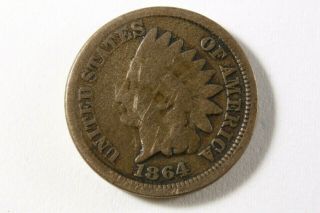 One United States 1864 Cn Indian Head Cent In Good Average Circulated