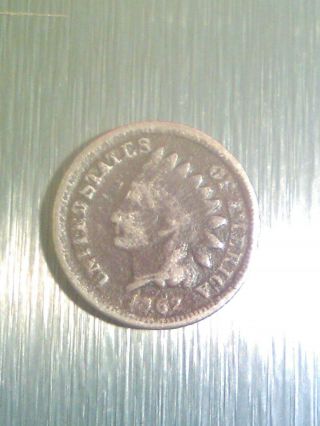 1862 Indian Head Cent Penny Civil War Era U.  S.  A.  Coin " Vg " Or Better