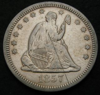 Usa Seated Liberty Quarter 1857 O - Silver - F/vf - 686