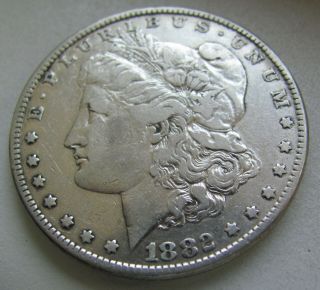 137 Year Old 1882 - P Morgan Silver Dollar Coin Philadelphia 90 Silver