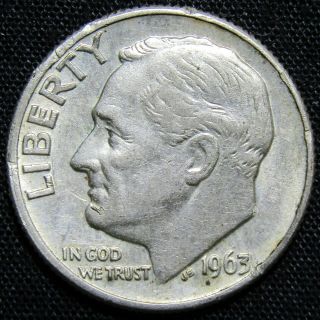 1963 D Us Roosevelt Dime Silver Coin