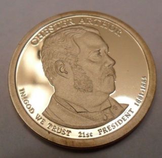 2012 S Chester A Arthur Presidential Proof Dollar Coin