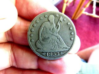 1853 - O A&r Seated Liberty Half Dollar