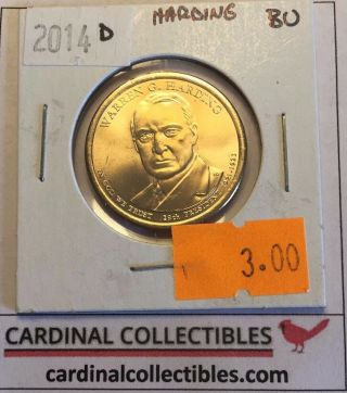 2014 Us President Warren G.  Harding D Dollar Coin In Bu