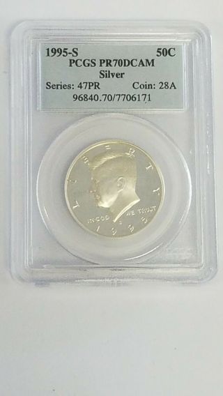 1995 S Silver 50 Cents Kennedy Half Dollar Proof Pf 70 Dcam Pcgs