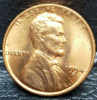 1954 - D Lincoln Wheat Cent Penny Gem/brilliant Uncirculated 46