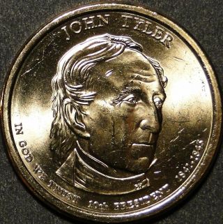 Bu Unc 2009 United States Us Presidents John Tyler Dollar $1 Coins P/d