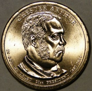 Bu Unc 2012 United States Us 21st Presidents Chester Arthur Dollar $1 Coins P