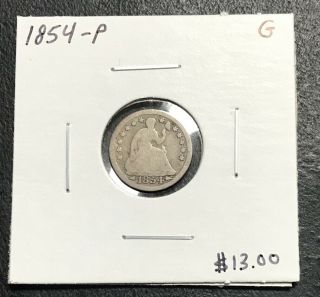 1854 - P U.  S.  Seated Liberty Half Dime $2.  95 Max C2818