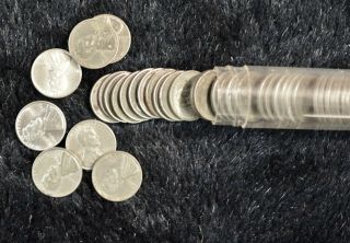 Roll Of 50 Circulated 1943 Steel Pennies P,  D & S Marks Wwii Wartime Cents