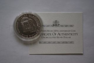 1992 White House 200th Anniversary Unc Silver Dollar In Ms