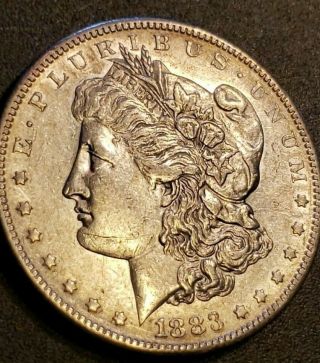 1883 - S Morgan Silver Dollar Choice Unc Almost Uncirculated.  900 Silver Coin