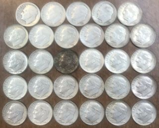 29 Silver Roosevelt Dimes: 1948 To 1964; In Usa