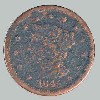 1845 1c N - ? Braided Hair Cent,