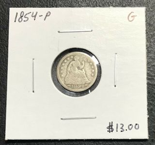 1854 - P U.  S.  Seated Liberty Half Dime $2.  95 Max C2817
