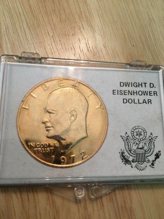 1972 Dwight D Eisenhower Gold Played Ike Dollar