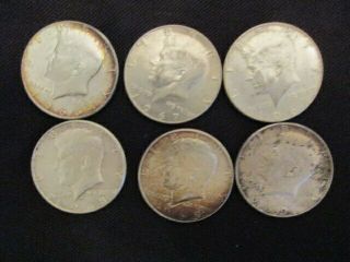 Kennedy Half Dollars 40 Silver - Set Of Six - 1966,  2 - 1967,  1968 & 2 - 1969