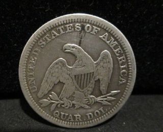 1857 Seated Liberty Silver Quarter - VF - Reverse Lamination ENN COINS 2