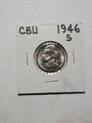 1946 S Jefferson Nickel,  Circulated,  Low Mintage 13.  5 Mil,  Scarce.