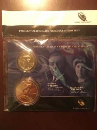 2013 Edith And Woodrow Wilson First Spouse Medal $1 Presidential Coin Set