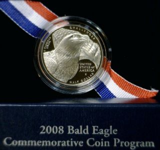 2008s Bald Eagle Half Dollar Commemorative Gem Proof Coin In Orig Box W/ Nr