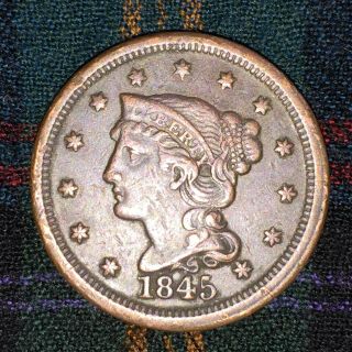 Us Large 1 Cent 1845 - F