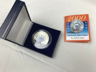 2000 American Bald Eagle Coin In Full Color Republic Of Liberia 10 Dollars
