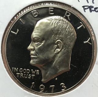 1973 S Proof - Eisenhower Dollar - Clad Us Coin - Coinage Ae155