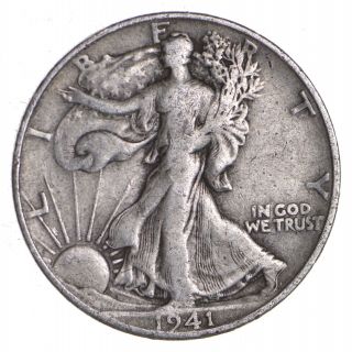 1941 - S Walking Liberty 90 Silver Us Half Dollar 206
