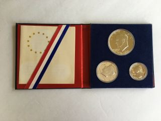 1776 - 1976 United States Bicentennial Silver Proof Set,  $1,  $0.  50,  $0.  25