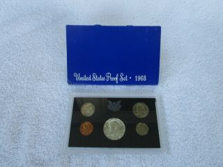 1968 Us 5 Coin Proof Set [40 Silver Kennedy Half] U.  S.