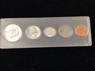 1963 P U.  S.  Coin Set 5 Coins Set With 3 - 90 Silver Coins