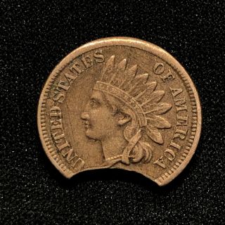 No Date U.  S.  Error Copper Nickel Indian Head Cent (clipped)