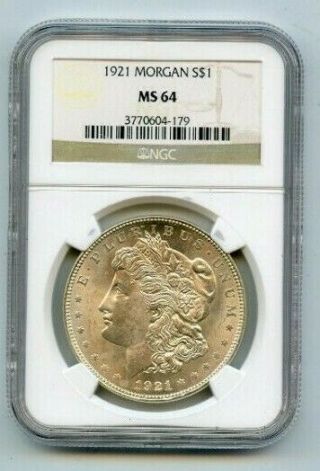1921 - P Ngc Ms64 Morgan Silver Dollar.  Starts@ 2.  99