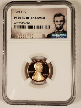 1992 - S Lincoln Cent Penny Proof Ngc Pf70 Rd Ultra Cameo 1c - 008
