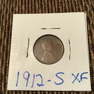 1912 - S Lincoln Cent Xf Semi Key