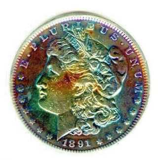 Key Date 1891 90 Silver Morgan Dollar Toned