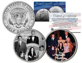 The Addams Family Tv Show Colorized Jfk Half Dollar 2 - Coin Set Fester Lurch