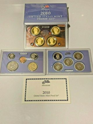 2010 - S Us Proof Set 14 Piece W/ Atb State Quarters & Presidential $1 Coins