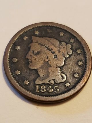 1845 Braided Hair Large Cent