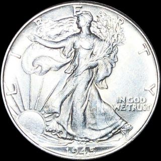 1945 Walking Half Dollar Highly Uncirculated Liberty Silver High End Philly Nr
