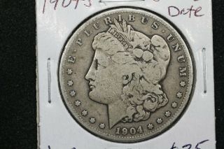 1904 - S Morgan Dollar,  Scarce Date,  Very Good