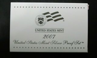 2007 United States Silver Proof Set W/box &