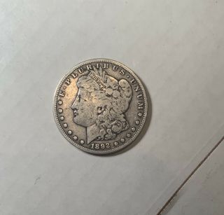1892 - S Morgan Silver Dollar $1 Vg,  90 Silver Tougher Date