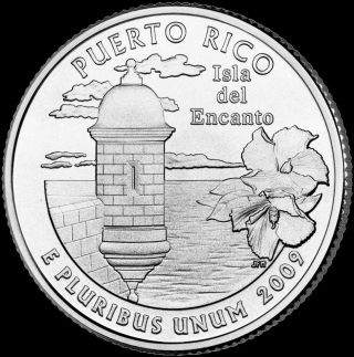 2009 P Puerto Rico Territorial Quarter U.  S.  " Brilliant Uncirculated " Coin