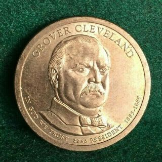 Presidential Dollar Series Grover Cleveland 1 2012 D Au - From Bank Roll Find