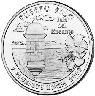2009 D Puerto Rico Territorial Quarter Bu From Bank Bags