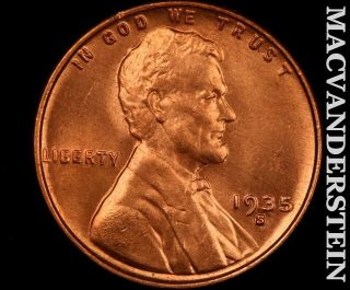 1935 - S Lincoln Wheat Cent - Choice Gem Brilliant Uncirculated Luster I9652