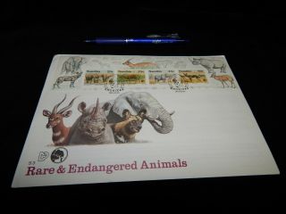 Vintage Cover,  Khorixas,  Namibia,  Fdc,  Rare & Endangered Animals Souvenir Sheet